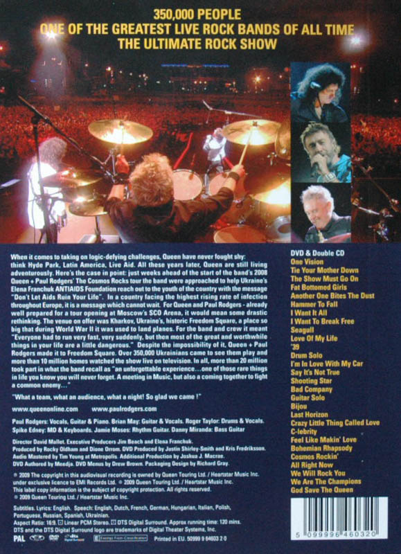 Queen And Paul Rodgers  Live In Ukraine : Back